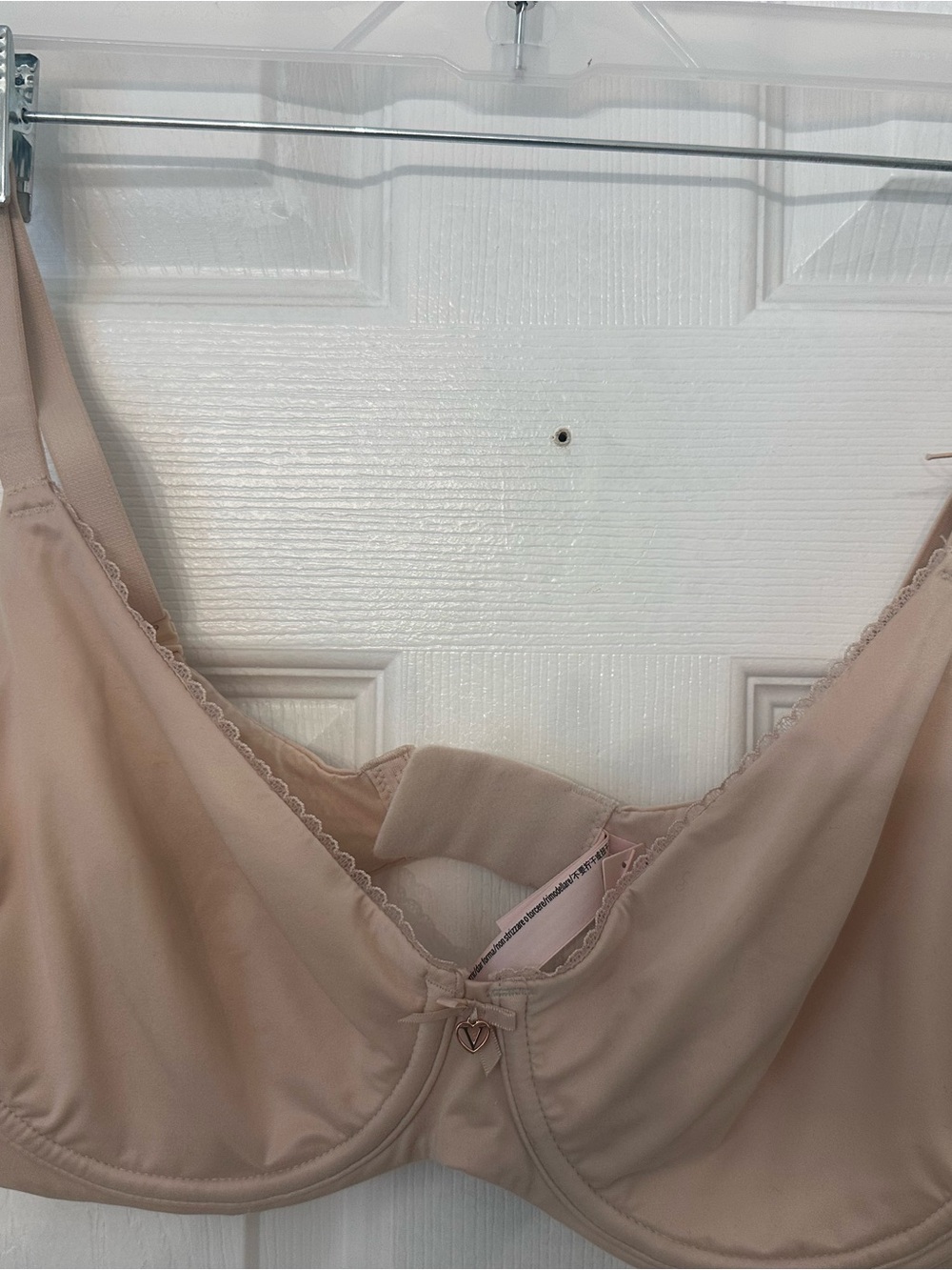 Victoria's Secret Soft Beige Underwire Bra with Heart Charm